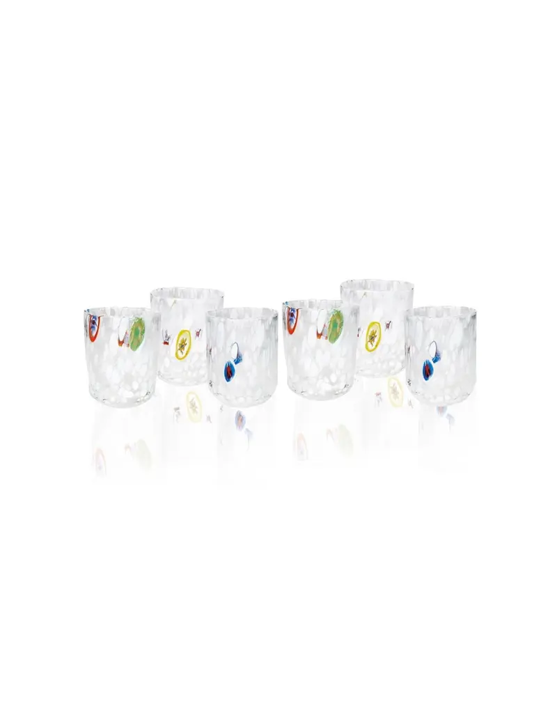 BRANDANI - PAVONE BIANCO SET 6 BICCHIERI IN VETRO