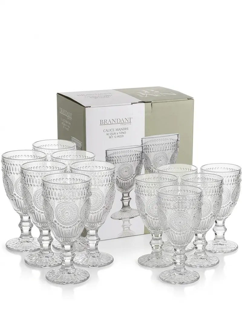 BRANDANI - SET 12 PEZZI CALICI MANDHI ACQUA E VINO