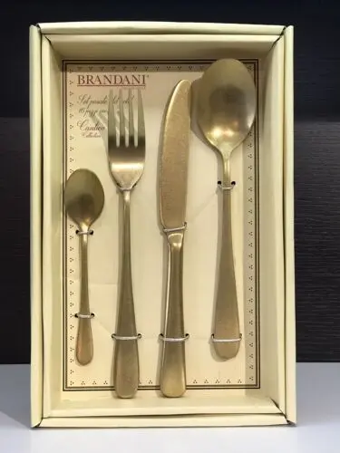 Brandani - SET POSATE OLD GOLD 16 PZ INOX OPACO