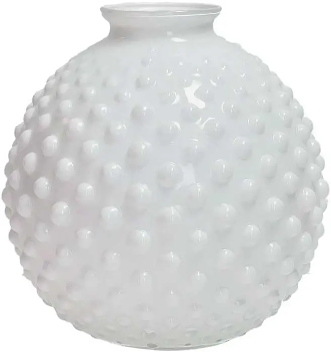 BRANDANI - VASO IN VETRO BIANCO BOLLE