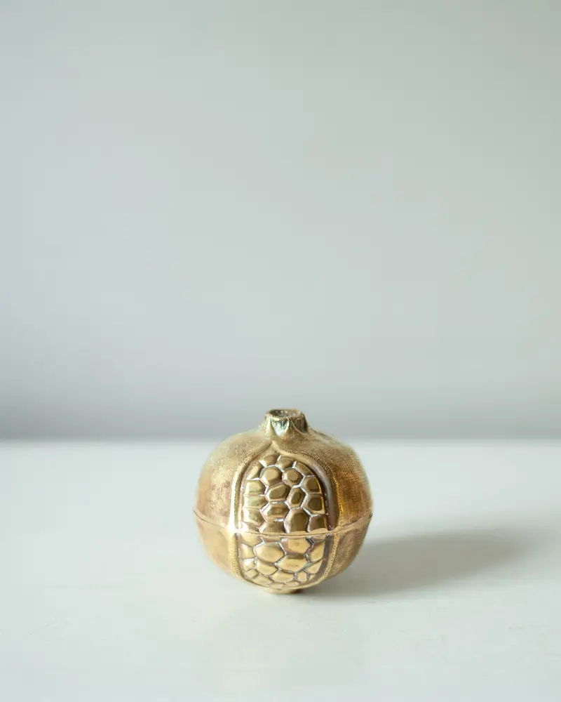Brass Pomegranate Storage Box With Lid