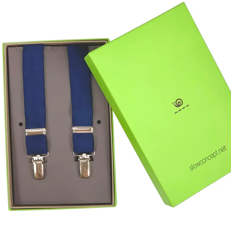 Bretelle strette in seta gros-grain colore Blu Navy. Cod 614