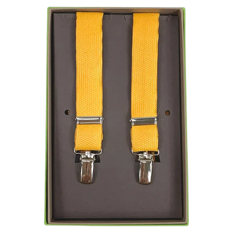Bretelle strette in seta jacquard colore Giallo. Cod 613