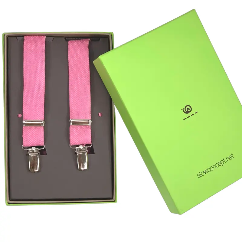 Bretelle strette in seta jacquard colore Rosa. Cod 612