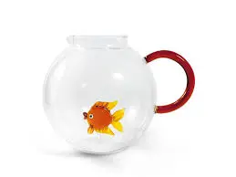 BROCCA IN VETRO TRASPARENTE CON PESCE INTERNO WD LIFESTYLE
