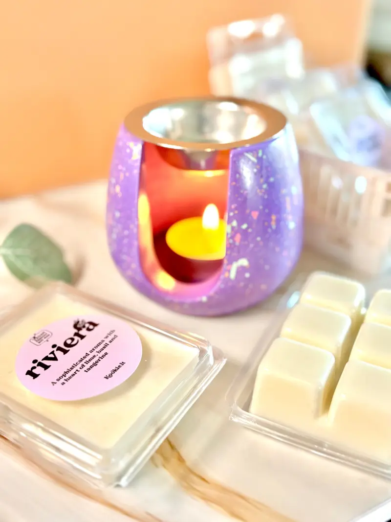 Brucia Essenze Violetta Pop – Handmade con piattino in acciaio