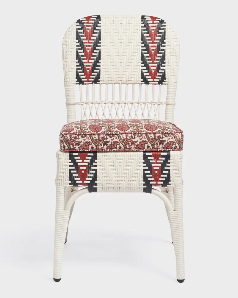 Cabana x Bonacina Sienna Chair Alabastro, Schumacher Daria Paisley Cushion