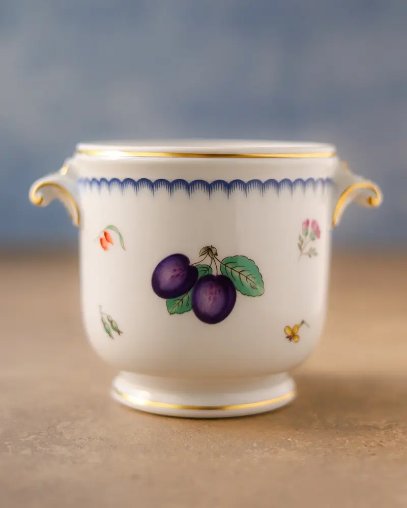 Cachepot Richard Ginori Manifattura di Doccia — Decoro "Italian Fruit" — Seconda Metà del XX Secolo