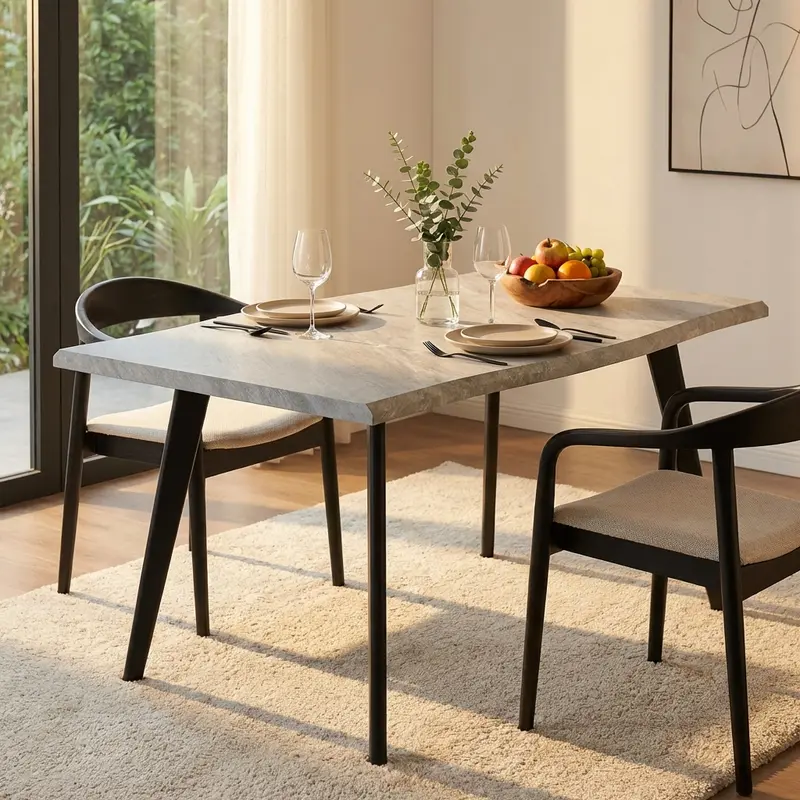 Caio - tavolo fisso melaminico grigio 160x90
