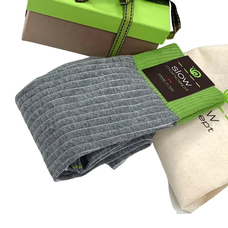 Calze Uomo gambaletto in cotone a coste colore Grigio Cod. 676