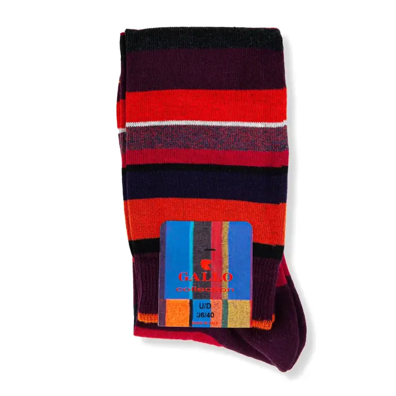 Calzino lungo donna in caldo cotone Righe Multicolor | Gallo