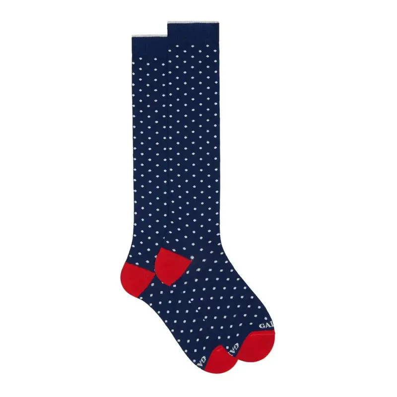 Calzino lungo uomo in cotone leggero Pois