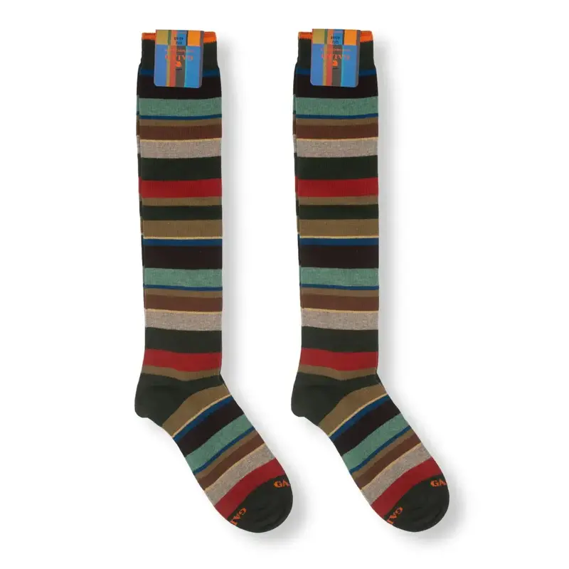 Calzino lungo uomo in fantasia Riga Multicolor in caldo cotone | Gallo