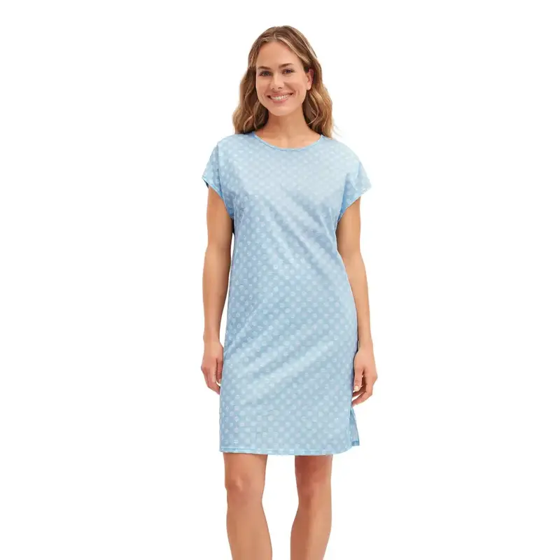 Camicia da notte donna a paricollo a mezza manica n cotone leggero Lovely Nights | Calida