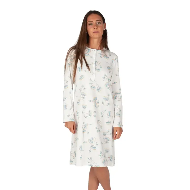 Camicia da notte donna a serafino a manica lunga i