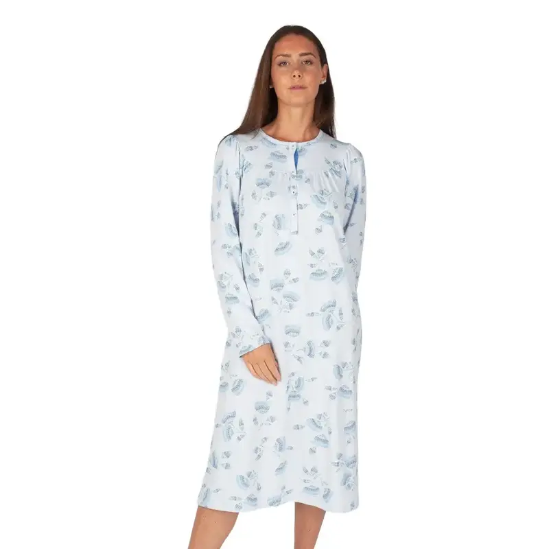 Camicia da notte donna a serafino a manica lunga r