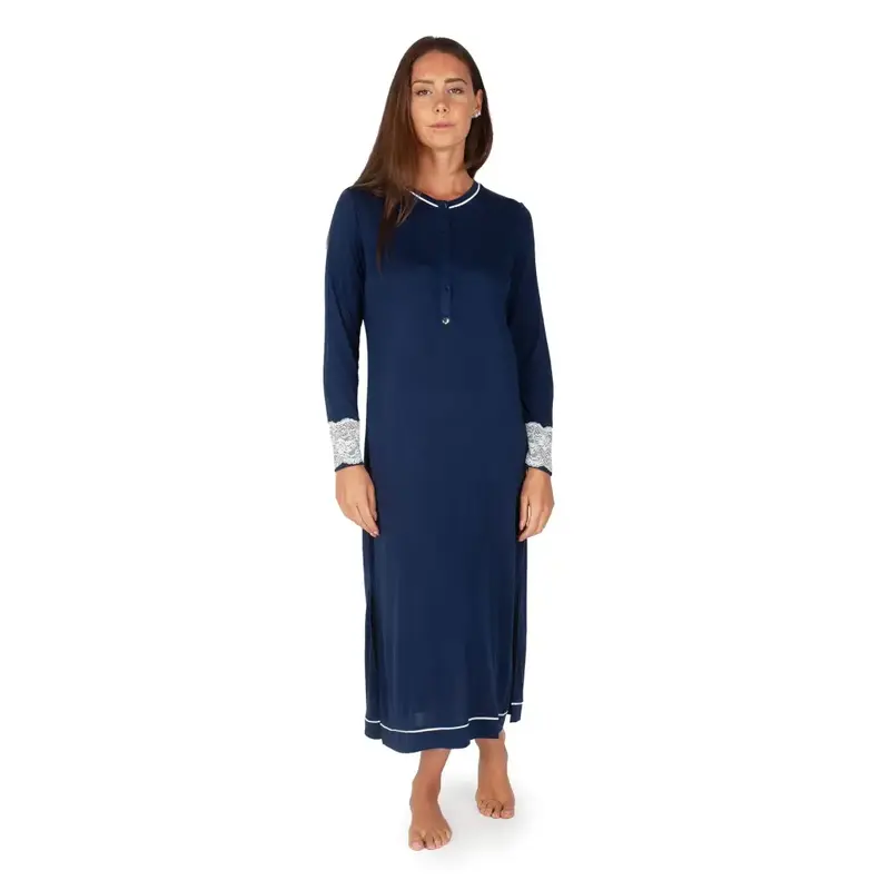 Camicia da notte donna a serafino lunga alla cavig