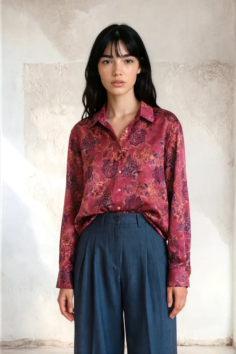 CAMICIA OVER fantasia floreale
