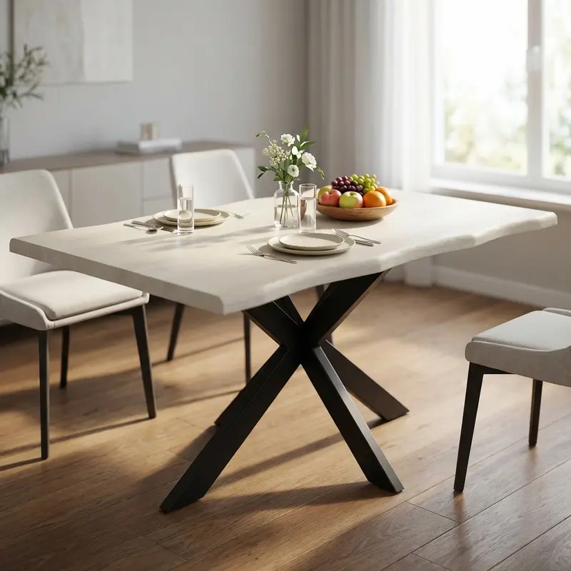Camilo - tavolo fisso melaminico bianco 160x90 nero