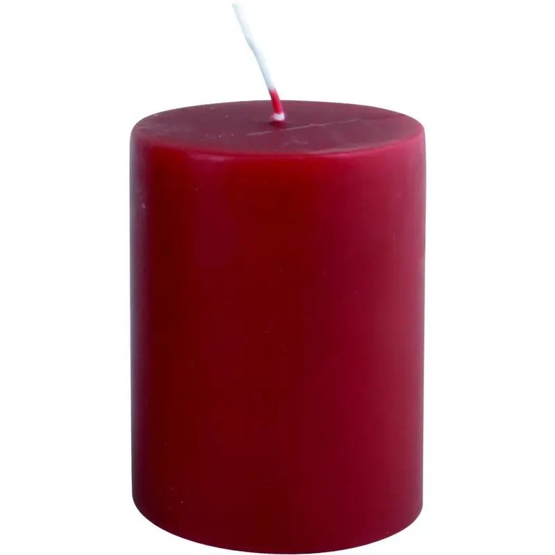 Candela rosso scuro h 10cm ø 7cm