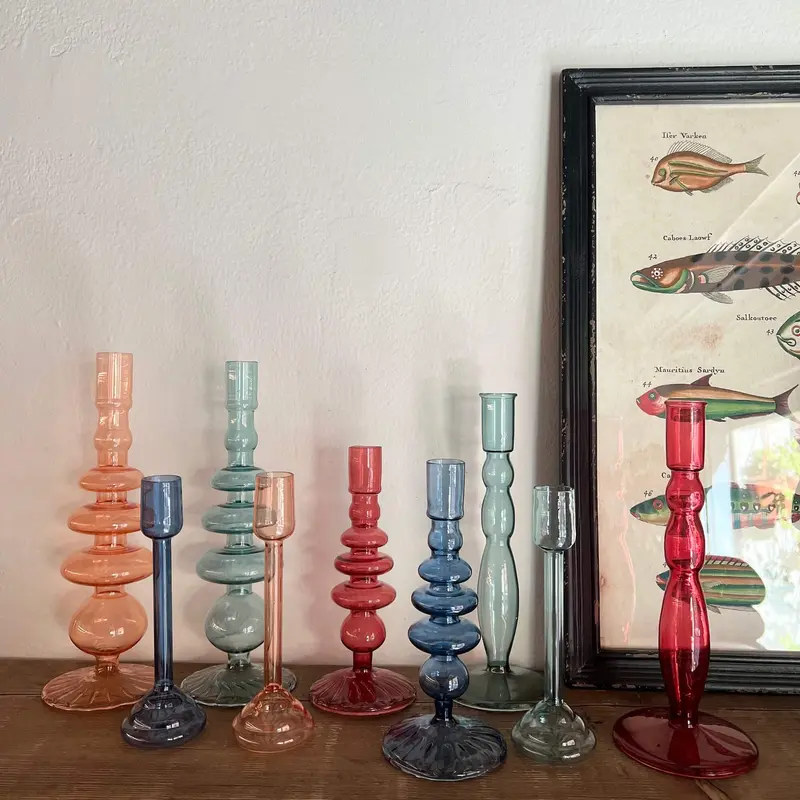 Candelabro vetro borosilicato - colori assortiti