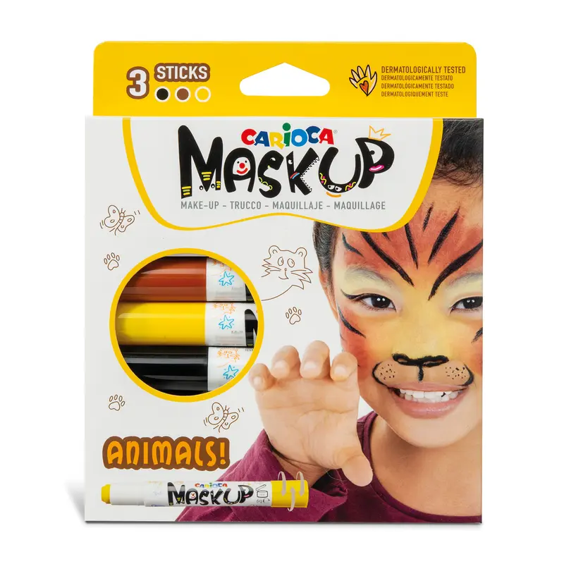 CARIOCA MASK UP ANIMALS 3PCS FACE PAINT STICK