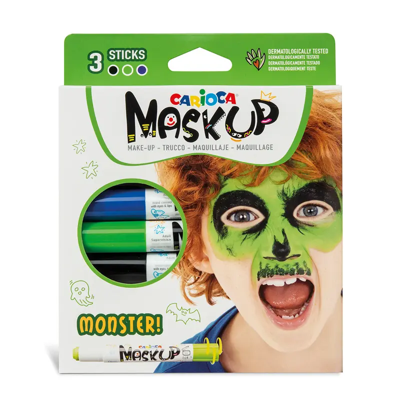 CARIOCA MASK UP MONSTERS 3PCS FACE PAINT STICK