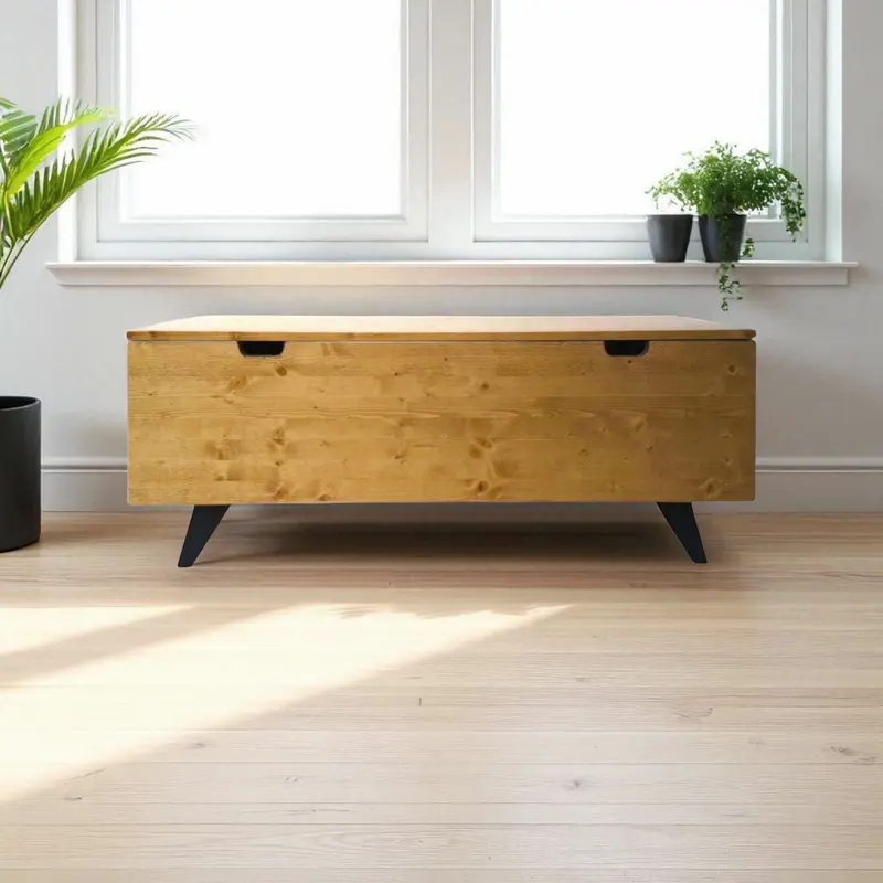 Cassapanca Design Moderno in Legno Massello – Rovere rustico