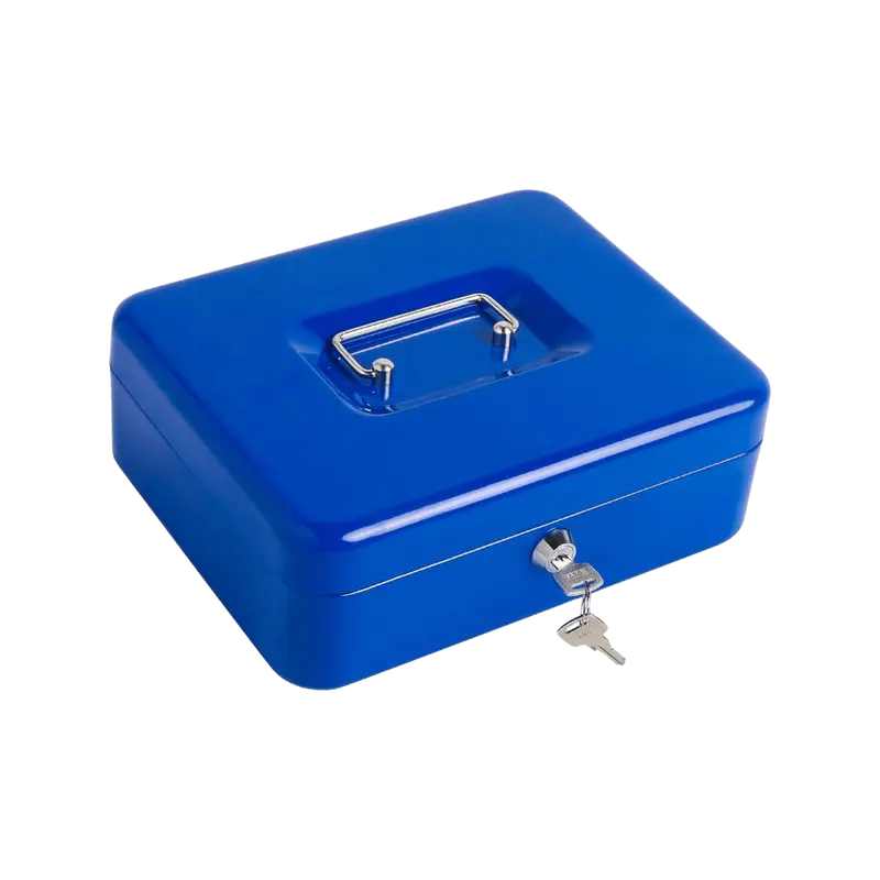 Cassetta Portavalori Blu con Vassoio Portamonete