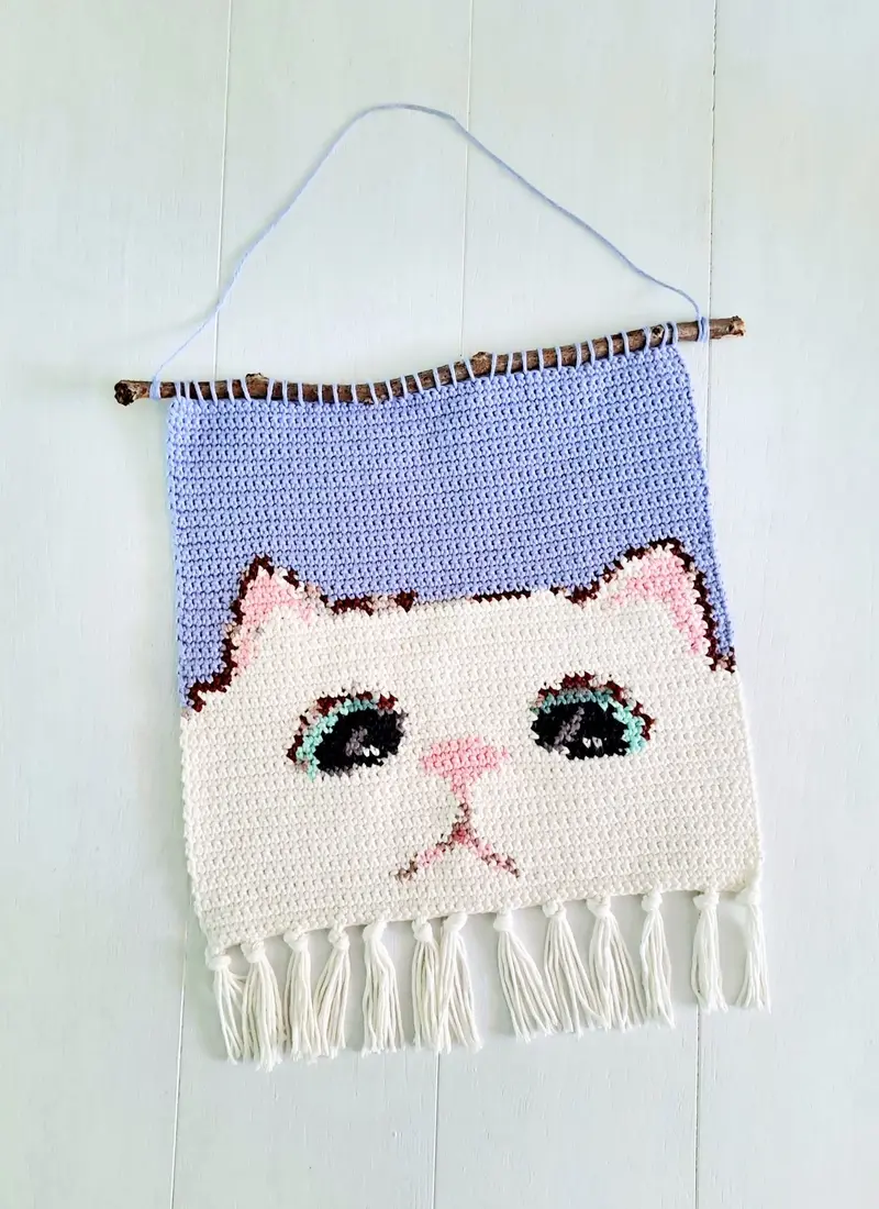 Cat Wall Hanging Crochet Pattern