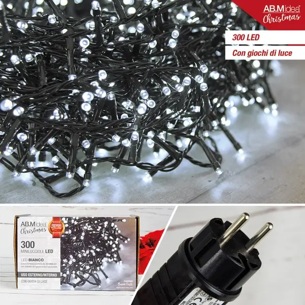 CATENA LUMINOSA LED 300L. MT.15 3 31V/3,6W EST/INT