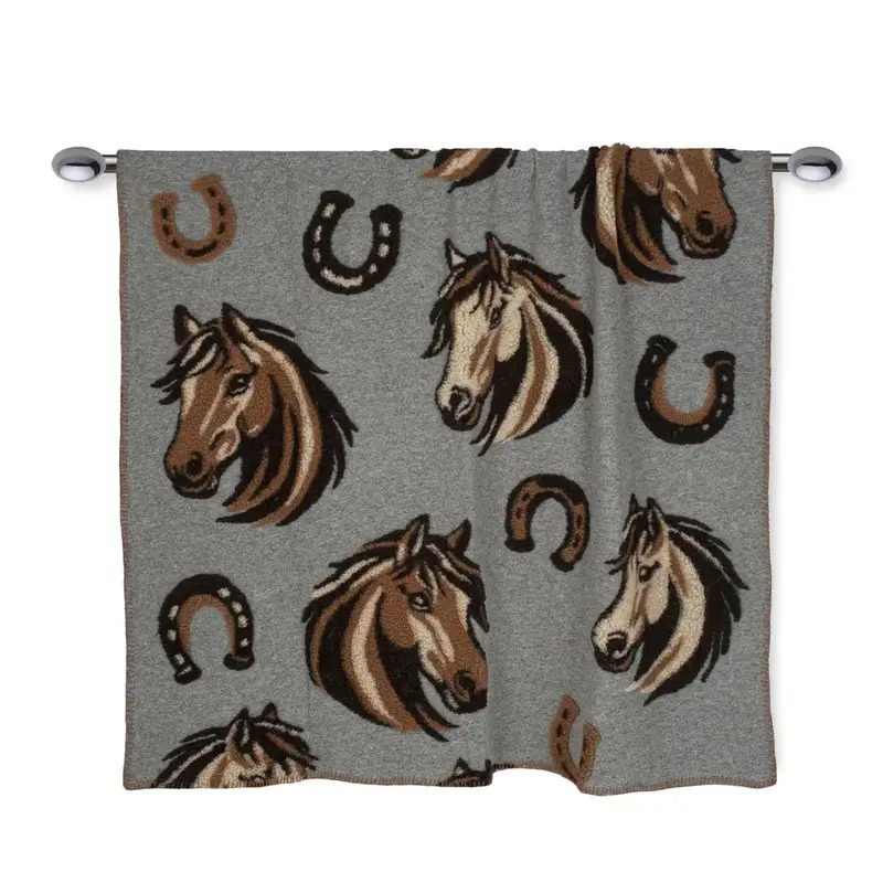 Cavallo plaid in Lana cotta con rifinitura a punto cavallo | Zita del Forte