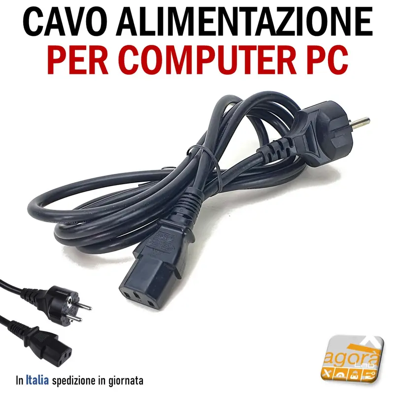 CAVO ALIMENTAZIONE COMPUTER SPINA PC SHUKO 1,8 MT NERA
