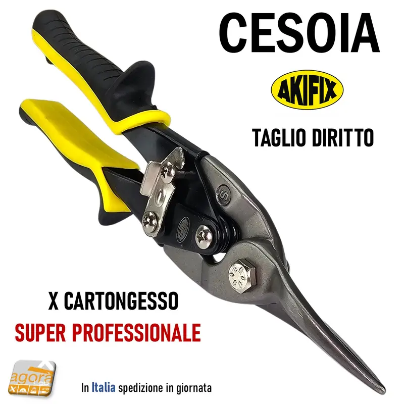CESOIA taglio lamiere Forbice AKIFIX NAT21001 professionale taglio diritto Cartongesso Gommata