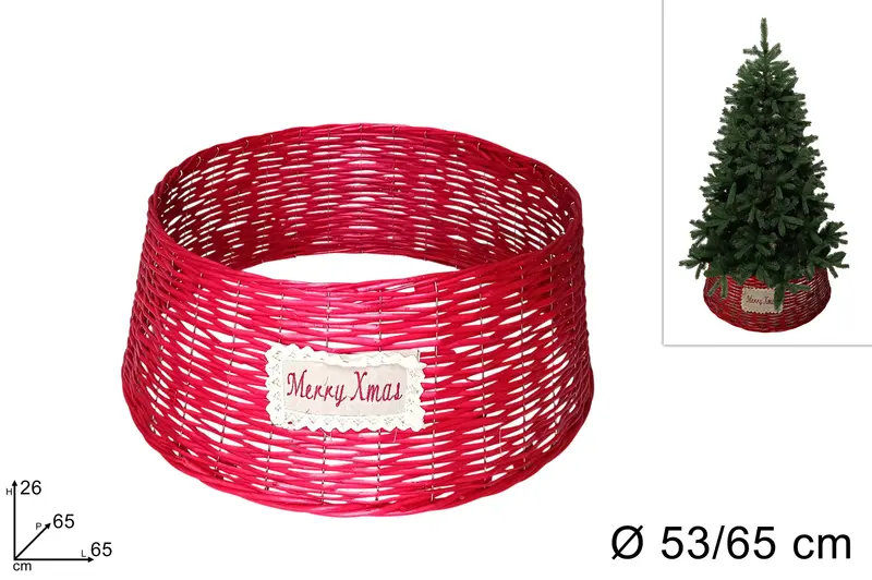 CESTA ROSSA COPRIBASE ALBERO 53X26CM