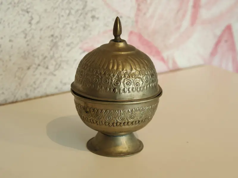 cesto marocchino in metallo con coperchio cod.CMM10