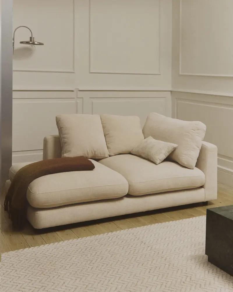 Chaise longue Gala sinistra beige 193 x 105 cm