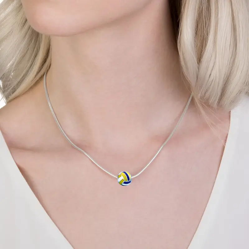 "CharmBall"+ collana - Charm pallavolo in argento + collana - IN ESCLUSIVA