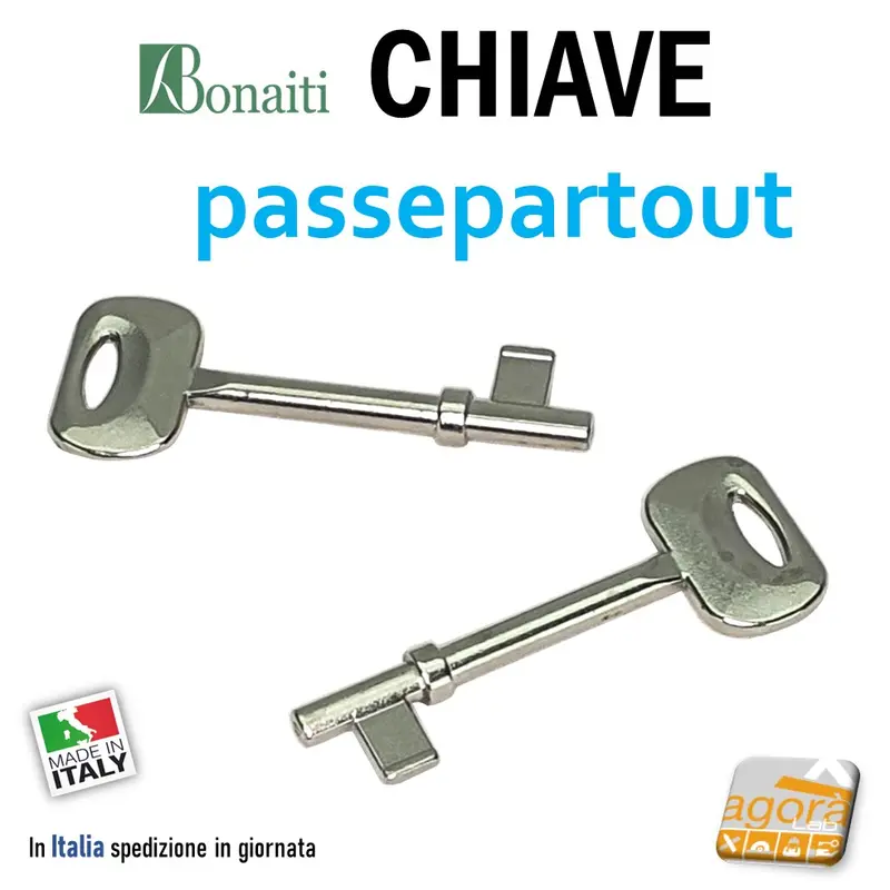 CHIAVE PASSEPARTOUT X SERRATURA PORTA INTERNA BONAITI PATENT CHIAVI PASSPARTU UNIVERSALE