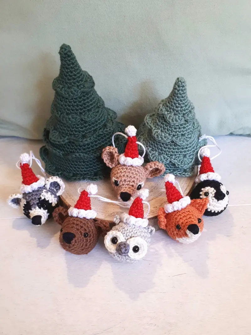 Christmas animals tree ornaments crochet pattern