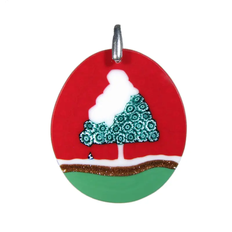 Christmas Special Murrina Murano glass oval pendant