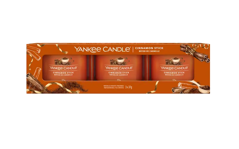 CINNAMON STICK - Yankee Candle - Candela Votive in Vetro Confezione da 3