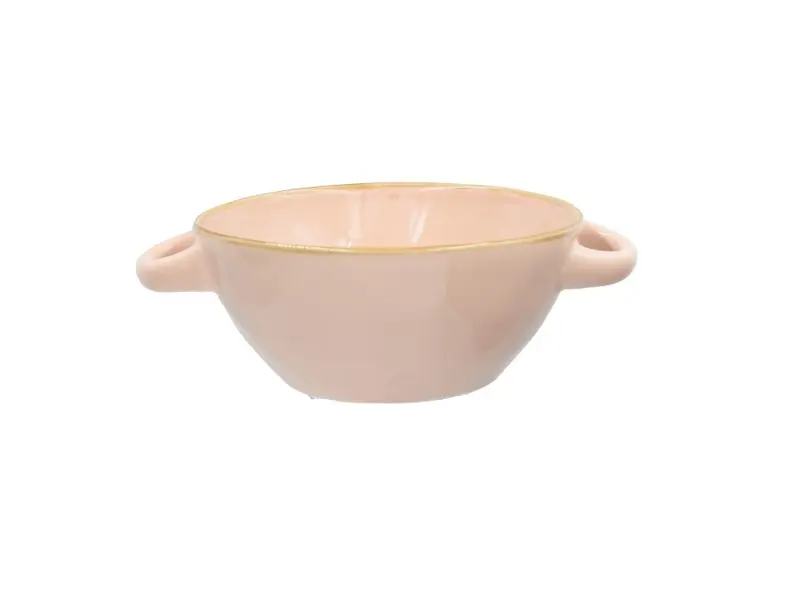 Ciotola Zuppa con Manici Rosa Cipria
