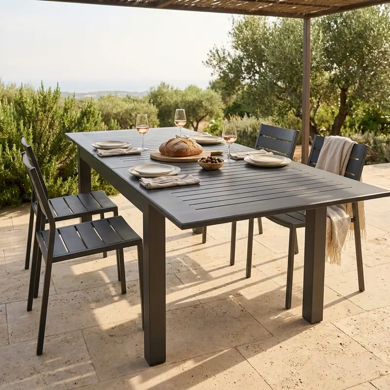 Classic - tavolo allungabile in alluminio 150/210x90