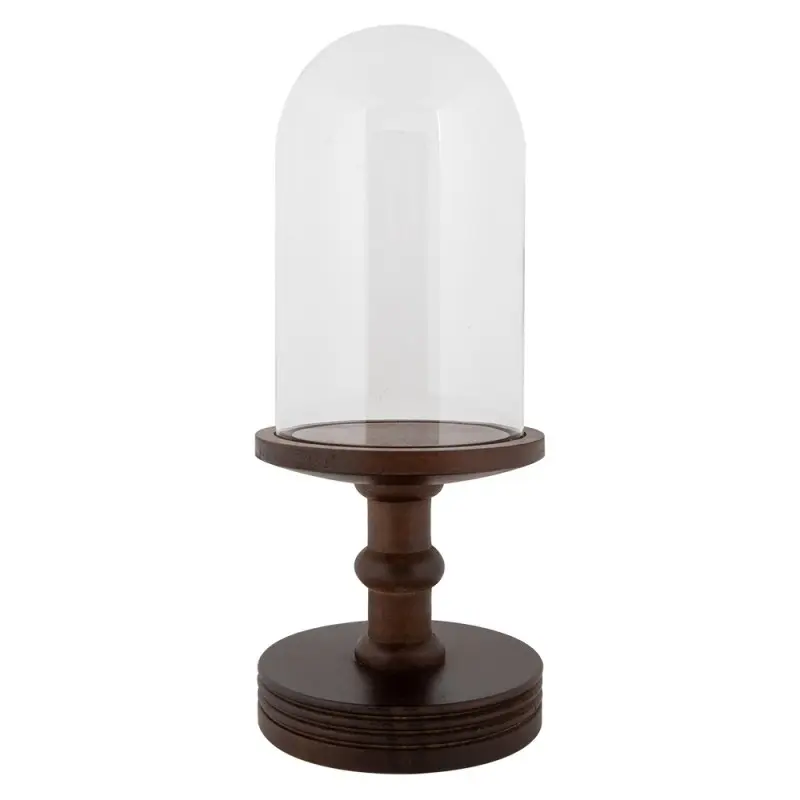 Cloche/Coprivivande in legno con coperchio in vetro