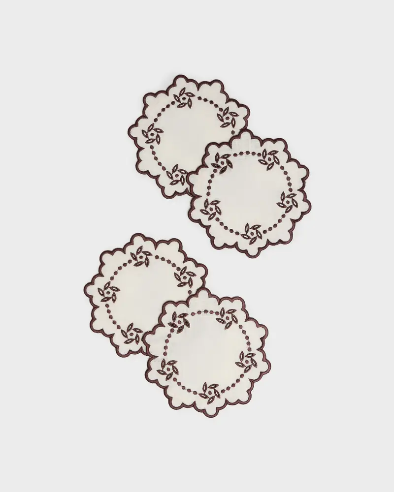 Coco Embroidered Cocktail Napkin (Set of 4)