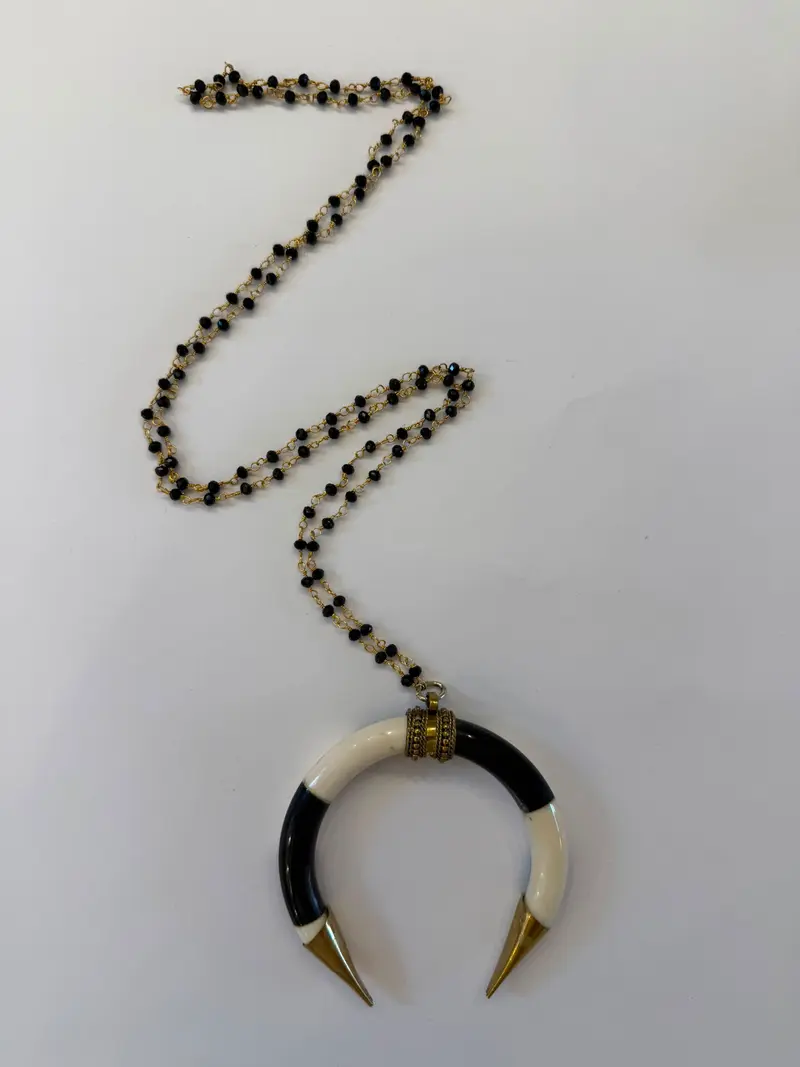 Collana corno moon bicolore