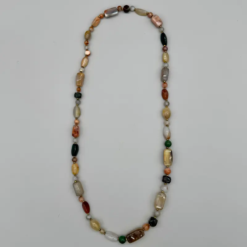 Collana in pietre dure colorate bijoux Italia 1980 ca