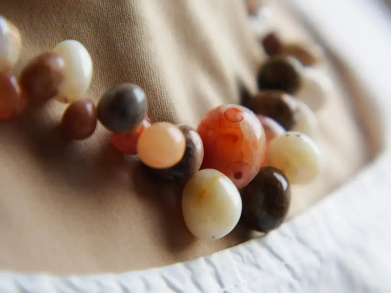 collana indiana in ametista, corniola e calcedonio cod.COLL96