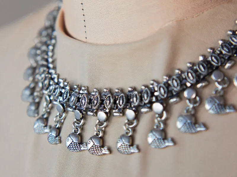 collana indiana in german silver inossidabile cod.COLL136